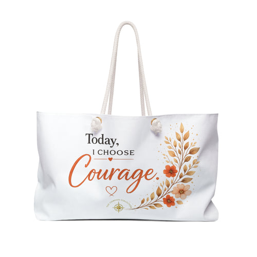 Today, I Choose Courage faith-inspired floral oversized tote bag by The Compass Collection