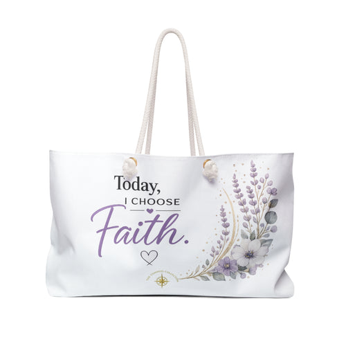 Today, I Choose Faith faith-inspired floral oversized tote bag by The Compass Collection
