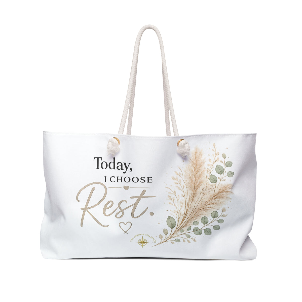 Today, I Choose Rest faith-inspired floral oversized tote bag by The Compass Collection